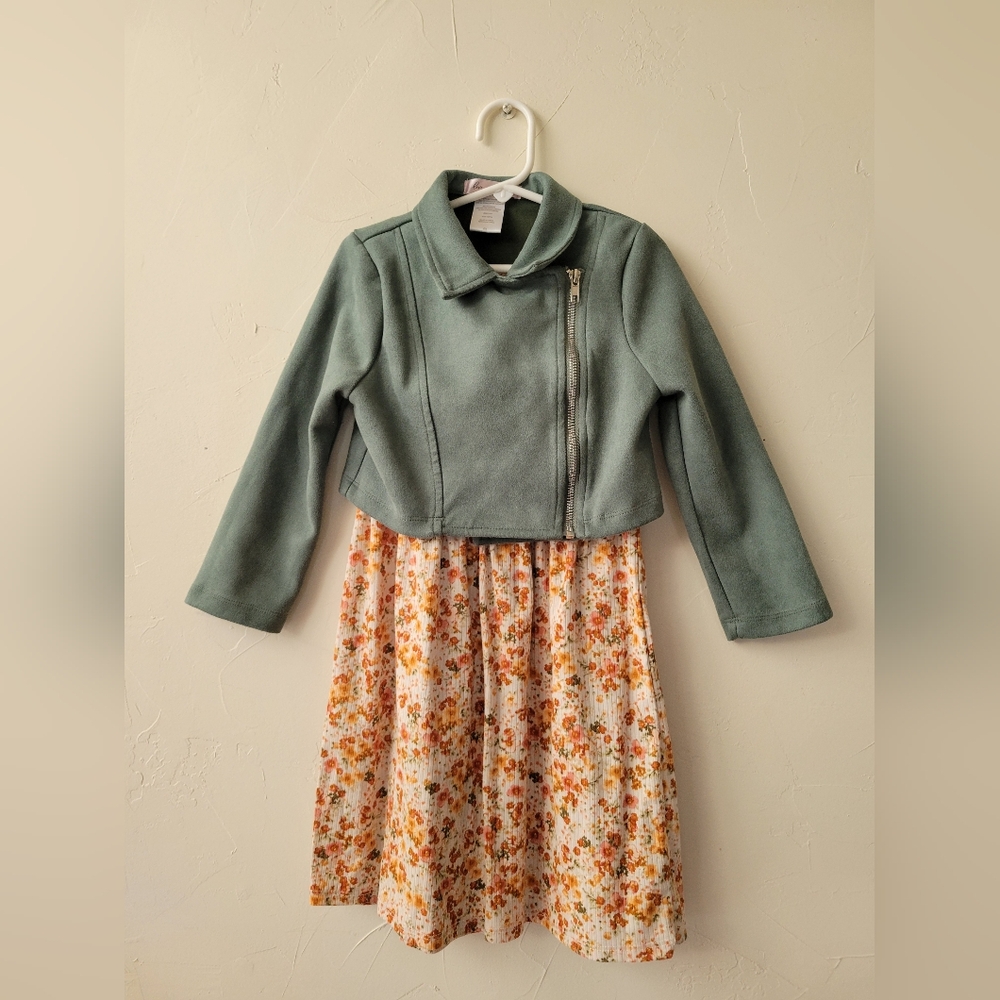 Green Jacket with Floral Dress